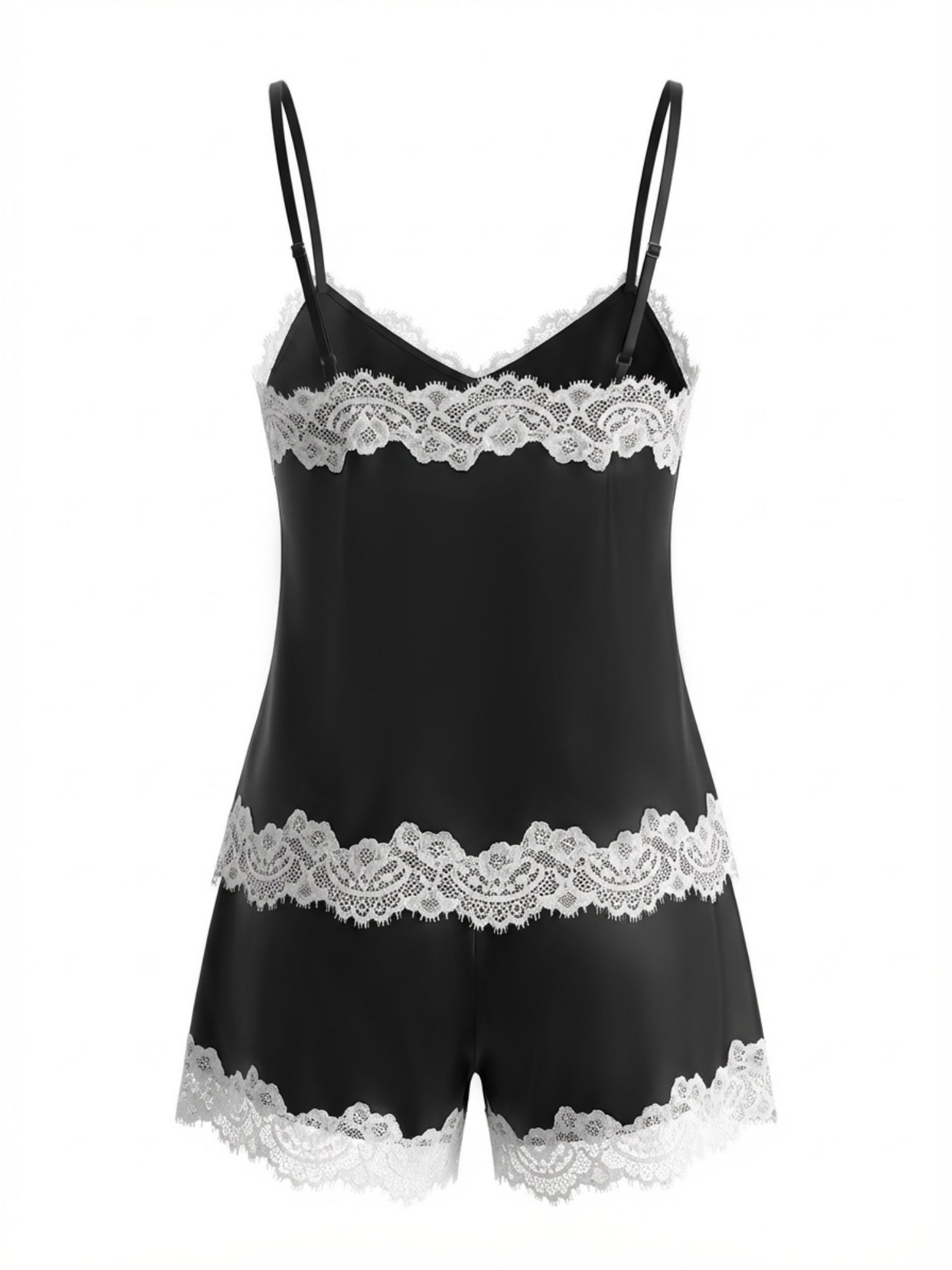 French Lace Camisole & Shorts Two-Piece Sleepwear Set