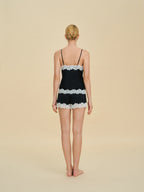 French Lace Camisole & Shorts Two-Piece Sleepwear Set