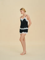 French Lace Camisole & Shorts Two-Piece Sleepwear Set