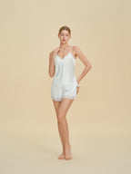 French Lace Camisole & Shorts Two-Piece Sleepwear Set