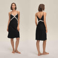 Lace Slim-Fit Backless Satin Nightdress