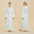 Satin Chiffon Bell Sleeve Long Cardigan