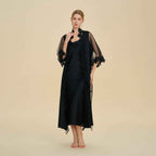 French Lace Trim Long Robe
