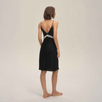 Lace Slim-Fit Backless Satin Nightdress