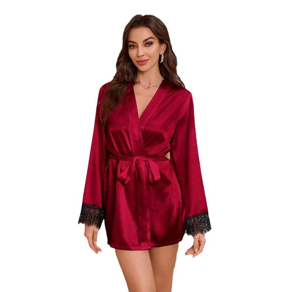 Ice Silk Lace Short Nightgown