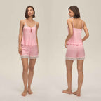 Lace Splice Camisole & Shorts Pajama Set
