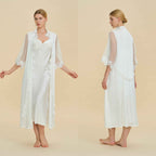 French Lace Trim Long Robe