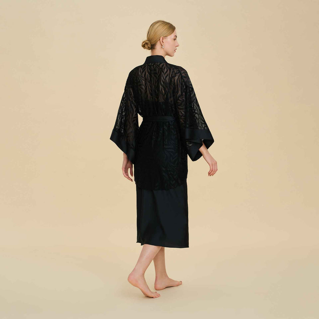French Mesh Short Robe
