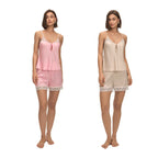 Lace Splice Camisole & Shorts Pajama Set