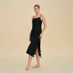 Lace Splice Slit Long Slip Nightgown