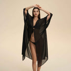 Mesh Fringe Chiffon Sheer Robe