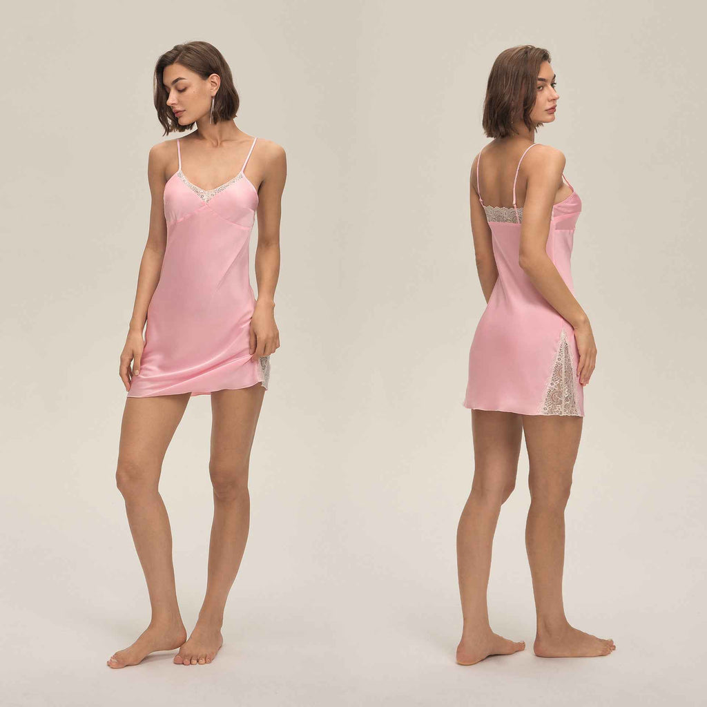 Lace Slim-Fit Satin Camisole Nightdress