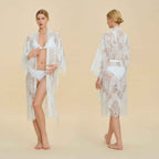 French Lace Trim Nylon Robe