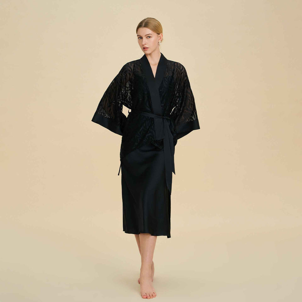 French Mesh Short Robe