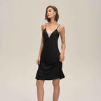 Lace Strapless Backless Satin Mini Dress
