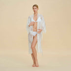 French Lace Trim Nylon Robe