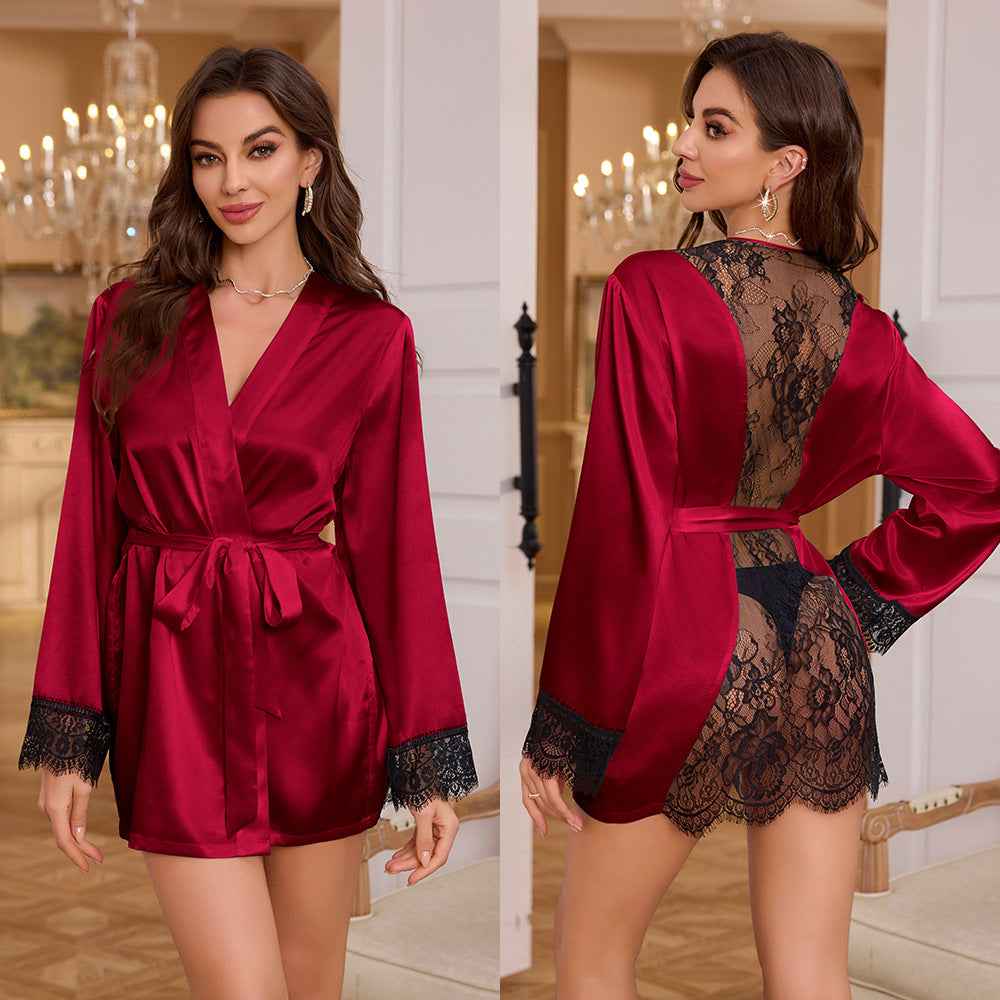 Ice Silk Lace Short Nightgown