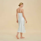 Lace Splice Slit Long Slip Nightgown