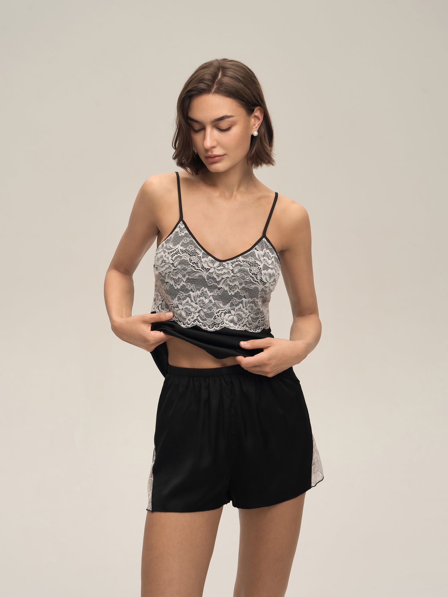 Lace Camisole & Shorts Lounge Set