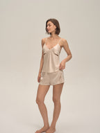 Satin Chiffon Camisole & Shorts Pajama Set