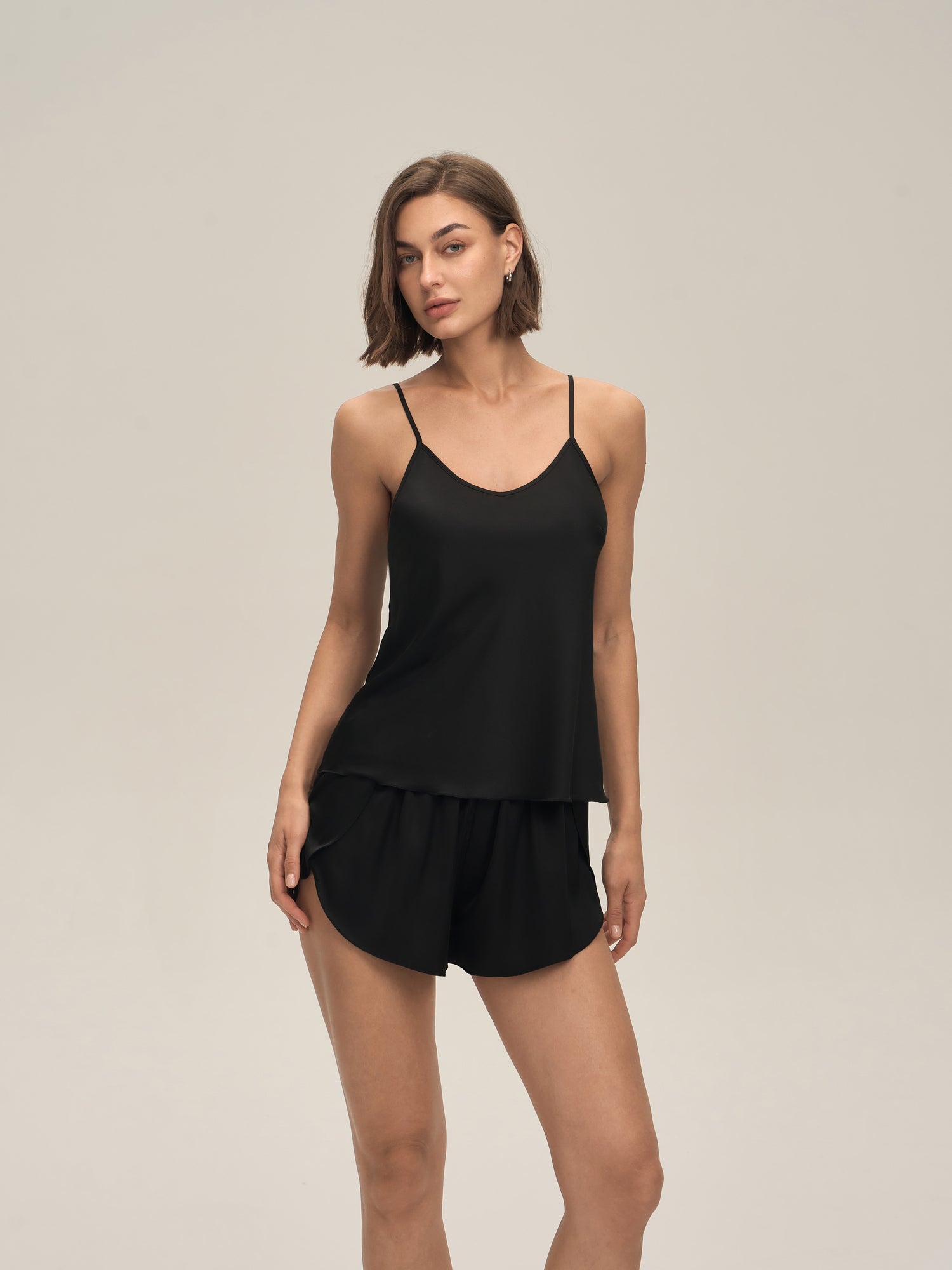 Satin Chiffon Camisole & Shorts Set