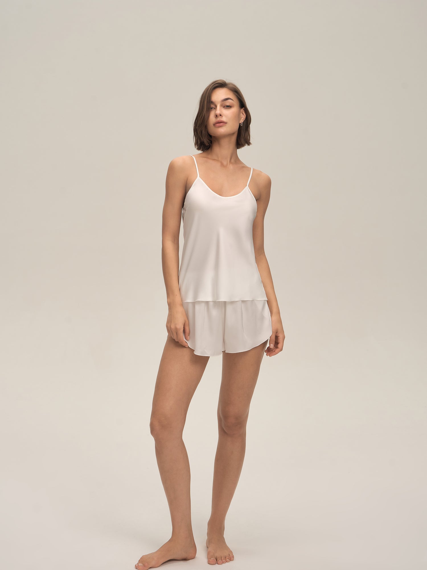 Satin Chiffon Camisole & Shorts Set