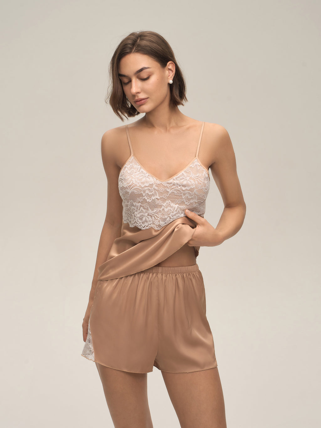 Lace Camisole & Shorts Lounge Set