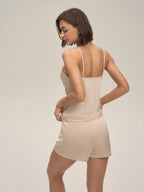 Satin Chiffon Camisole & Shorts Pajama Set