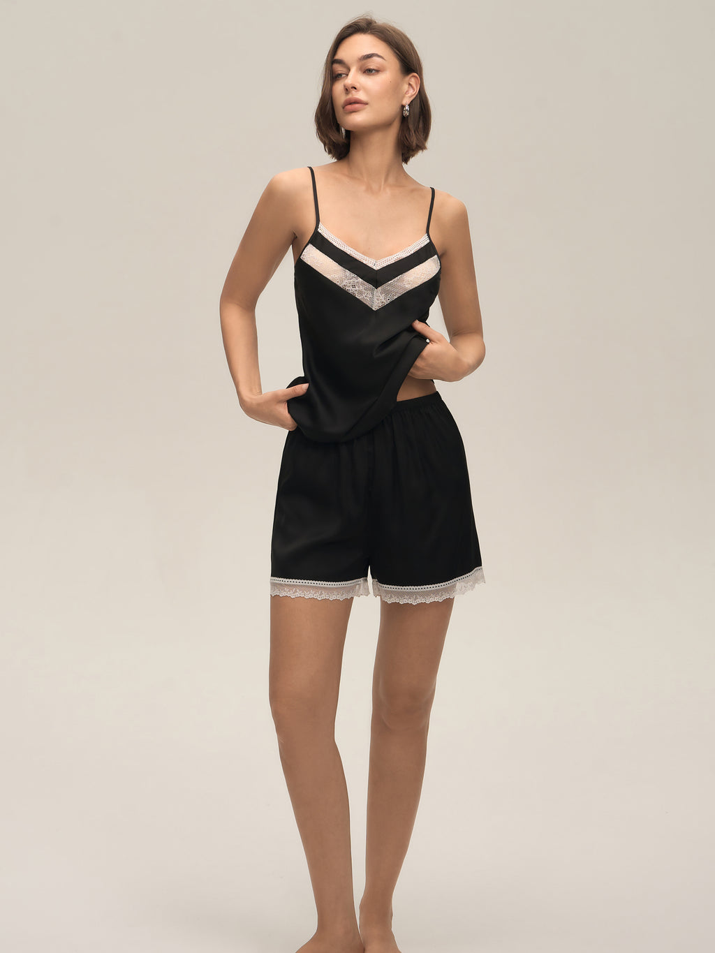 Lace-Trim Camisole & Shorts Set