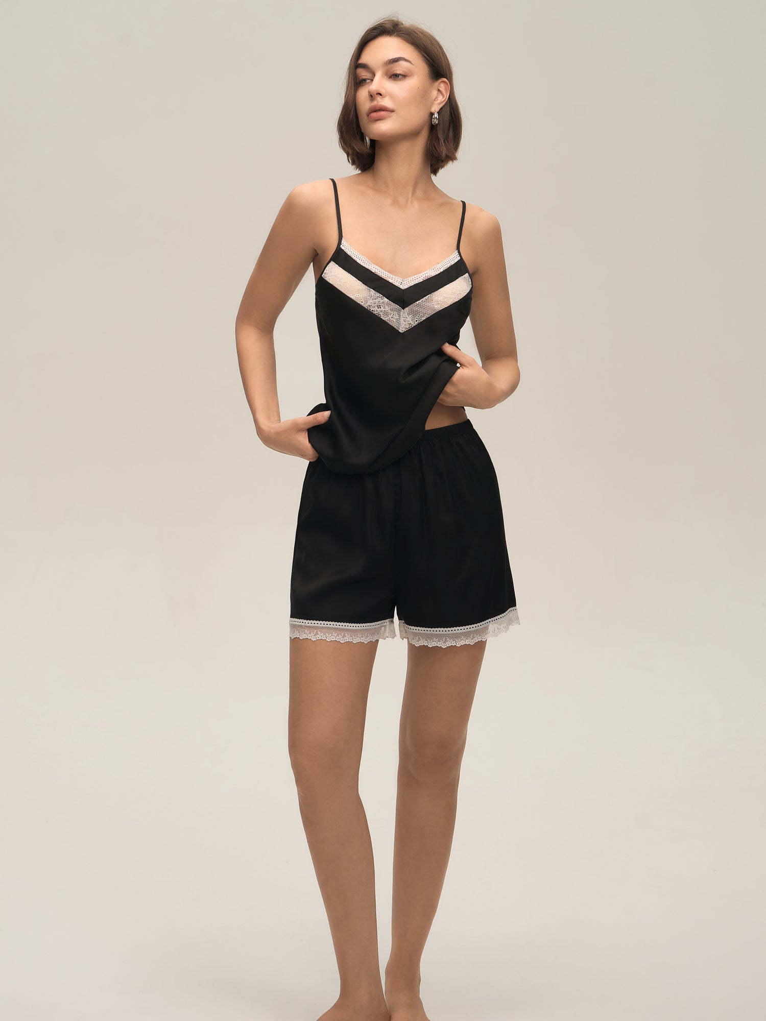 Lace-Trim Camisole & Shorts Set