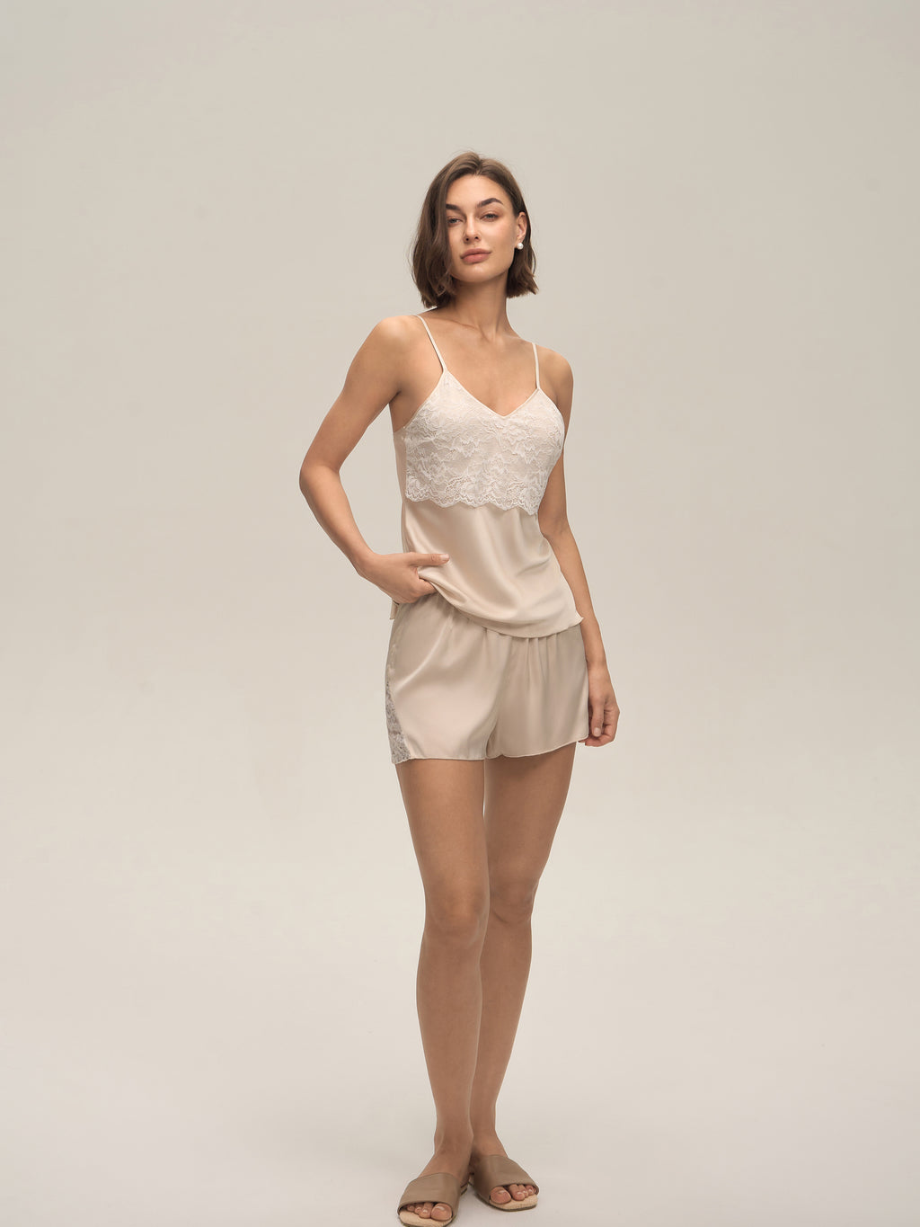 Lace Camisole & Shorts Lounge Set