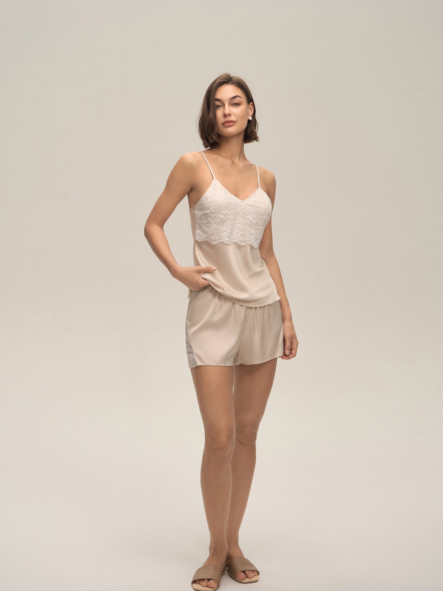 Lace Camisole & Shorts Lounge Set
